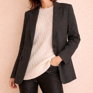 Judith and Charles Wool Silk Charcoal Blazer Sz 12
